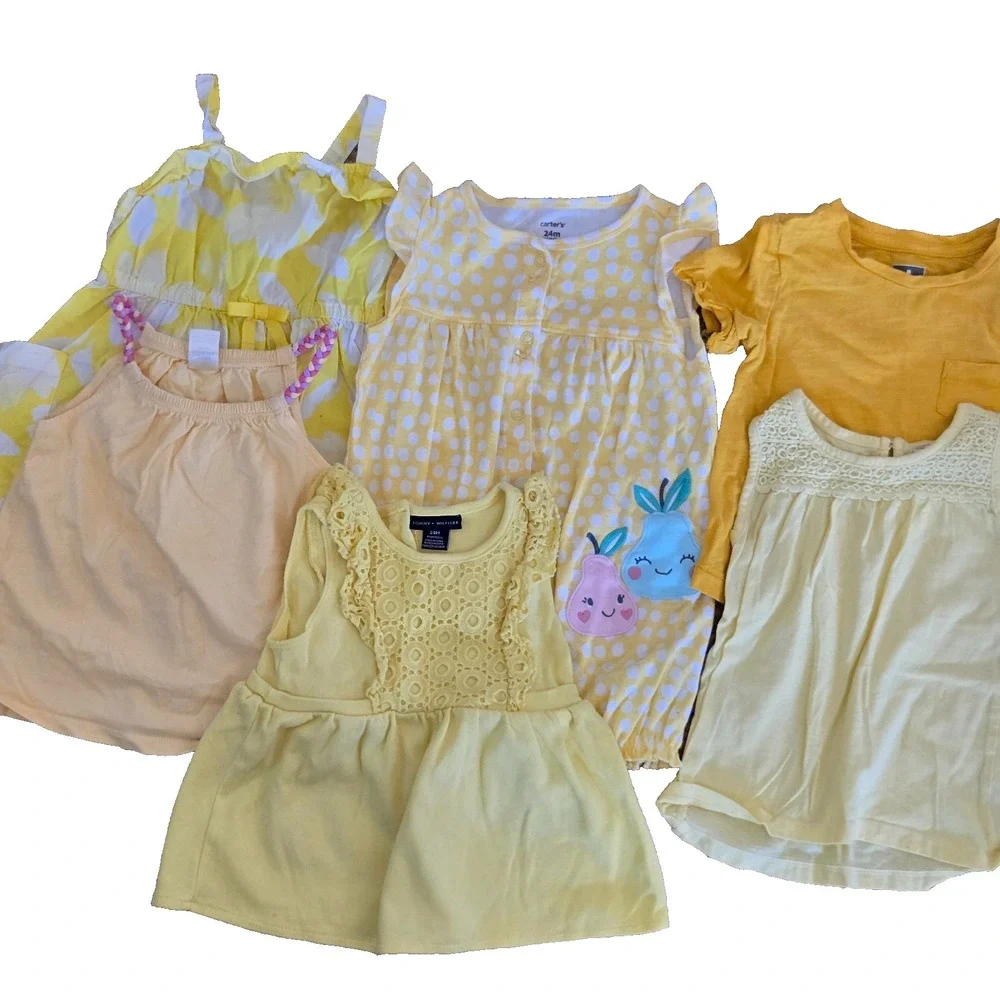 OshKosh, Carter's,‎ Tommy Hilfiger, And Gap 24Months(2T) Sunshine Yellow Bundle